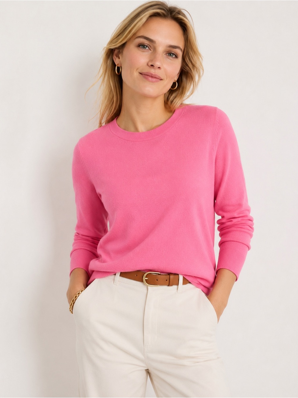 J. Crew 100% Cotton Pink Teddie Sweater